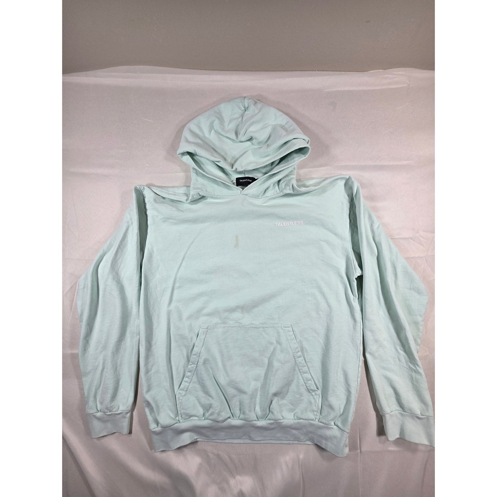 Talentless Mens Hoodie Mint Green Logo Pullover Sweatshirt Size XL